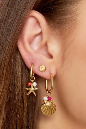 Dangling shell earrings - Beach collection Gold Color Stainless Steel h5 Picture3